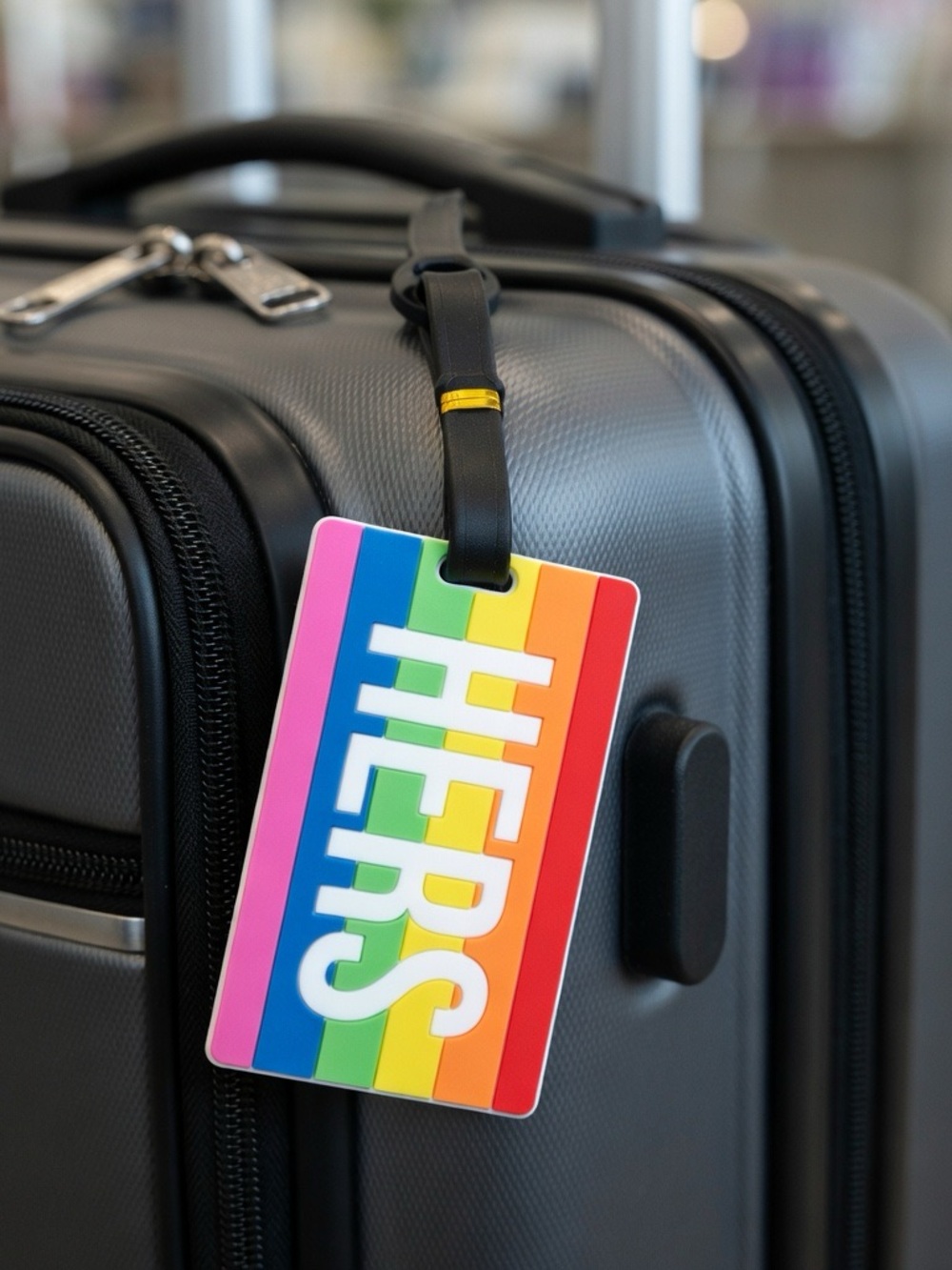 Colorful Rainbow 'HERS' Luggage Tag